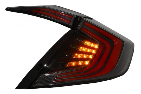 Farolins traseiros Honda Civic MK10 (FC/FK) (2016-Up) Limousine Full LED Light Bar Red/Black - Image 9