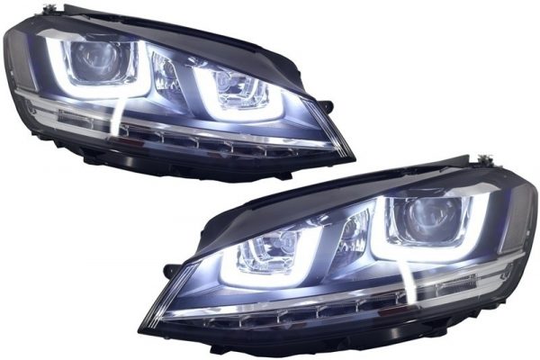 Farois frente 3D LED DRL Volkswagen VW Golf 7 VII (2012-2017) Silver R-Line LED Flowing Dynamic Sequential Turning Lights RHD - Image 4
